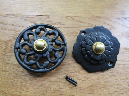 Rustic iron door bell - bell, push