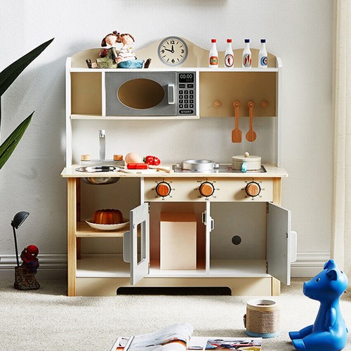 Large wooden play kitchen kids - wooden,