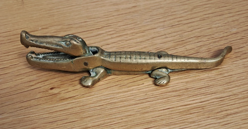 Vintage brass crocodile - vintage,