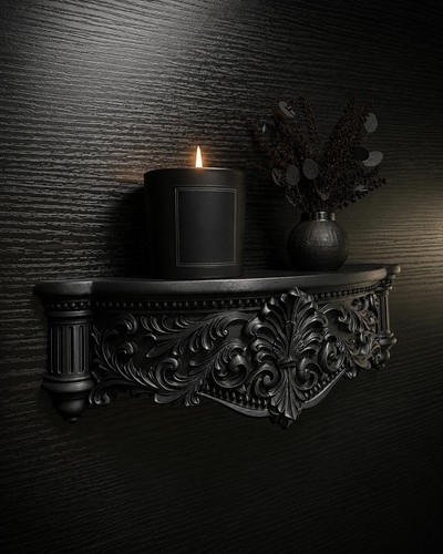 Black gothic wall shelf - black,