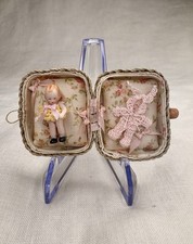 1:12 Scale Dollhouse Miniature Vintage Artisan Doll In Suitcase