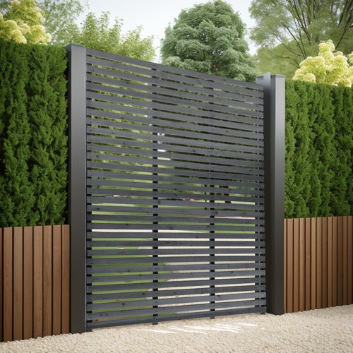 Wooden slatted garden fence - wooden,