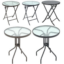 Glasstop Small Round Table Patio Bistro Coffee Dining Garden Outdoor Furnitures