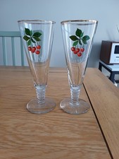 Vintage Cherry B Wine Glasses