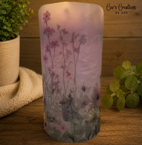 Pink wildflower meadow - meadow, led