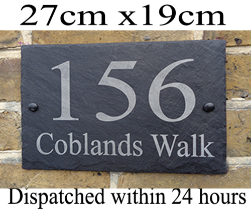 Rustic slate house gate sign - rustic,