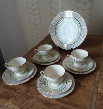 Empire Shelton Ivory Tea Set 1940s England *13 Pieces Trios & Cake Plate