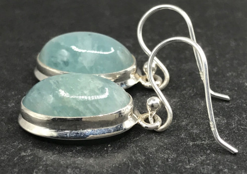 Aquamarine oval drop earrings