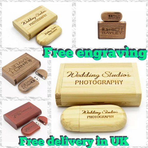Personalised wooden 32gb - personalised, usb