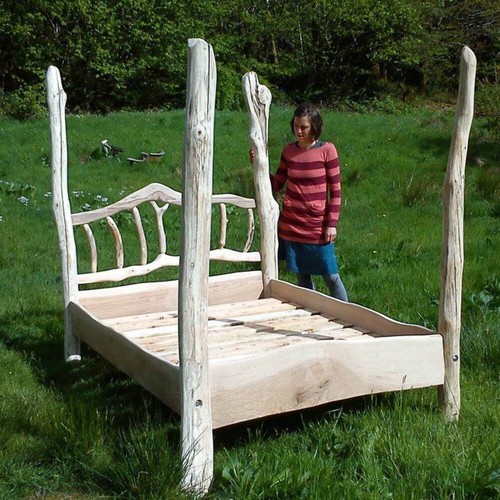 Handcrafted rustic four poster - handcrafted, four-poster
