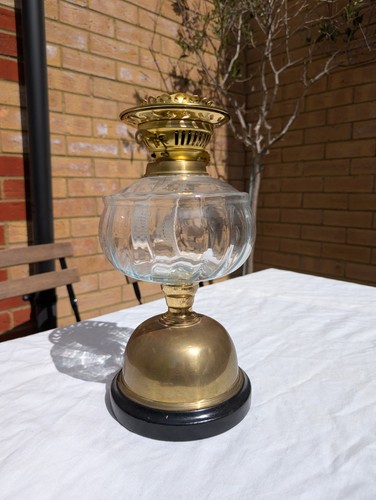 Antique brass oil - lamp, with