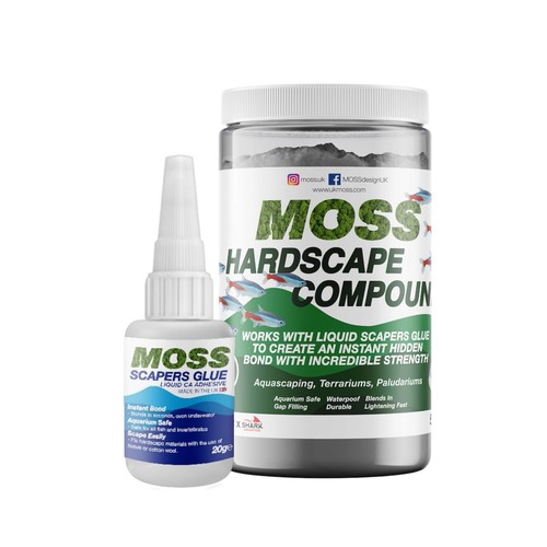 Moss scapers glue hardscape - moss,