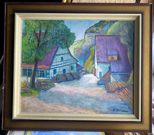 Kurt Philipsen 1903 Sawmill Dähle Oil Painting Frame Antik Home Mountain Forest