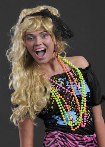 Multi neon bead necklace 80s - neon,