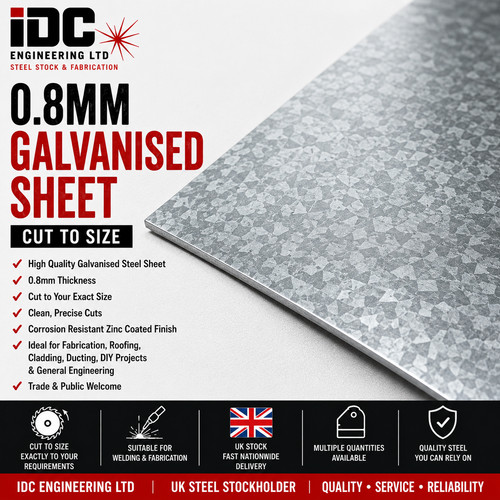 8mm galvanised steel sheet - 0.8mm,