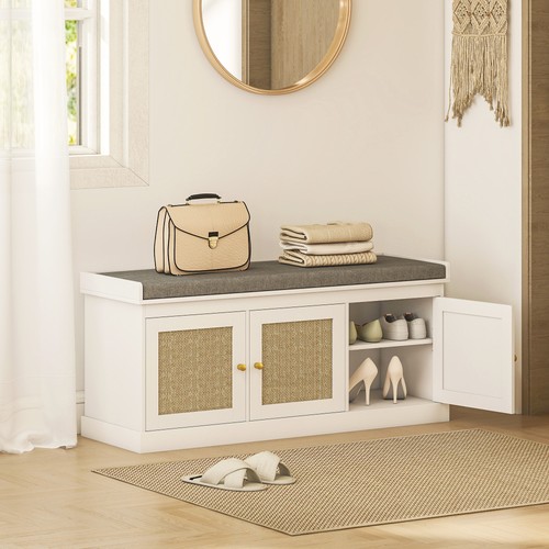 Shoe bench with storage woven - bench,