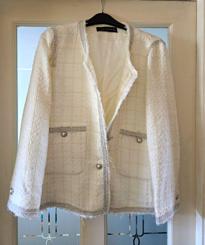Zara women white tweed - zara,