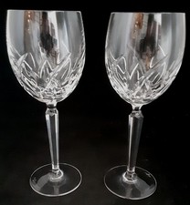 2 Sparkling Waterford Crystal LUCERNE Wine Glasses Goblets 8” 1993-2017 EXC.