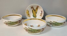 4 Royal Worcester Evesham Gold Salad Bowls Corn Raspberry Asparagus Lemon Have 8
