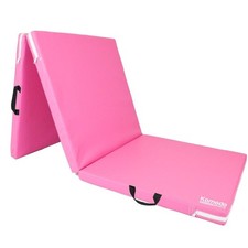 Tri Folding Yoga Exercise Mat Pilates Gym Crash Workout Home Training Pink