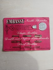 Vintage British Needle Co. Embassy Needle Threader Card. Complete/Unused.