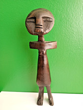 Vintage Carved Wooden African Woman Statue Figure - 20cm Tall