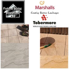  Paving Slabs Buff & Natural 450mm x 450mm x 32mm Peak Riven Finish 