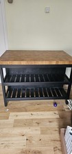 Black Ikea Kitchen Island / Breakfast Bar with Shelves