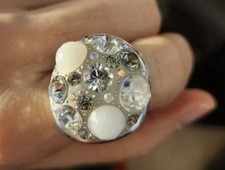 Genuine Swarovski Silver Dome