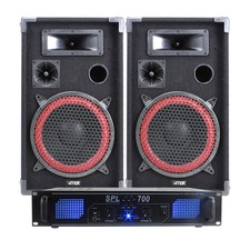 MAX 10 Inch Passive DJ Speakers with 600W Skytec Power Amplifier