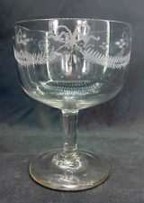 Beautifully Engraved Antique Georgian Rummer or Sweetmeat Glass c.1790 Monogram