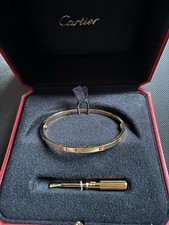 Cartier Love Bracelet Jewellery 17cm Yellow Gold 18ct with Presentation Box
