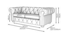 Chesterfield sofa bed 2 Seats