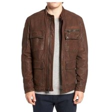 Lucky Brand Manx Jacket in Vintage Brown Leather Size XL