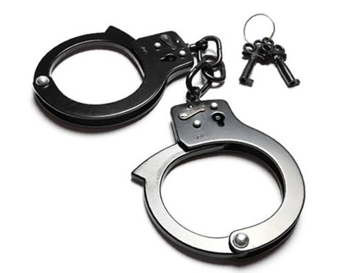 Steel metal handcuffs - metal,