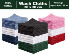 12X Flannels Face Cloths Super Soft 100% Cotton Towels Hand Washcloths 30x30cm