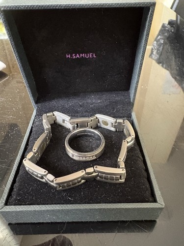 Titanium ring with inlaid - with,