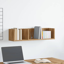 CD Wall Shelf Living Room Wall Rack Media Storage Cabinet Engineered Wood vidaXL