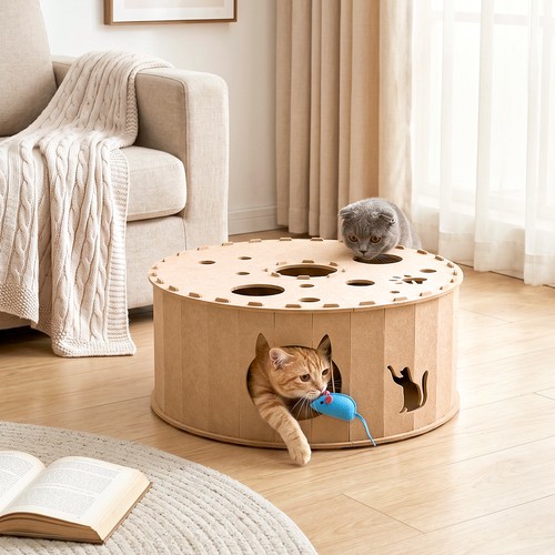 Cat tunnel toy - cave, donut
