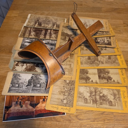Antique wooden stereoscope - antique,