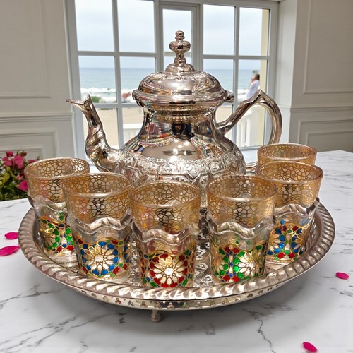 Handmade moroccan tea set - moroccan,