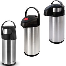 HOT COLD AIRPOT FLASK TEA COFFEE DRINK S/S PUMP ACTION VACUUM 
