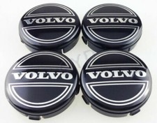4 x Volvo 64mm Alloy Hub Wheel Centre Caps Set Emblem Top Quality Black