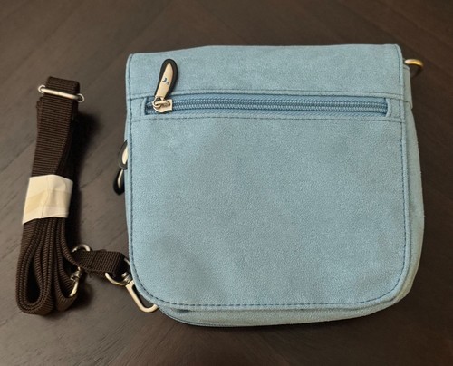 Travelon blue suede crossbody - blue,