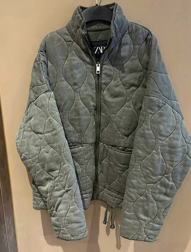 Zara grey quilted padded - quilted,