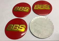 4x BBS Wheel Centre Sticker Brand New Center Cap Hub Stickers 56mm Red / Gold