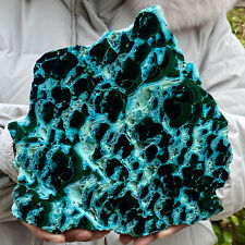 2.68LB Rare Natural silica malachite slice quartz crystal luster mineral specime