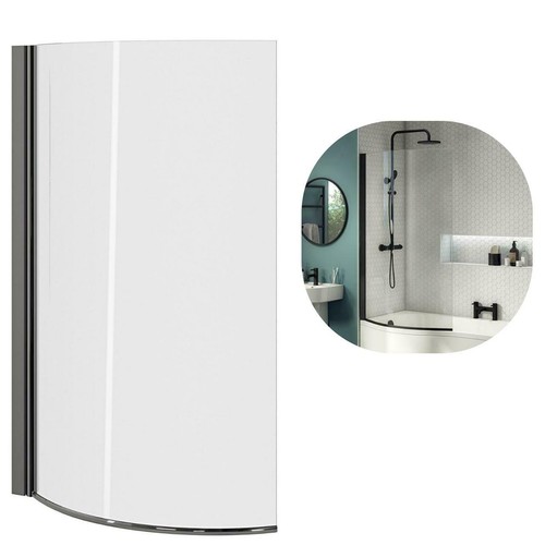 Shaped shower bath screen - p-shaped,