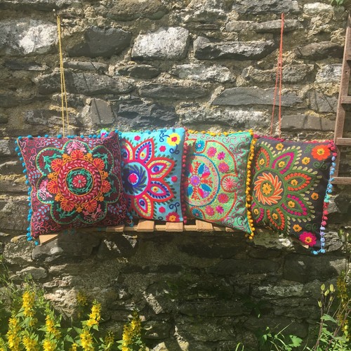 Embroidered cushion covers - embroidered,