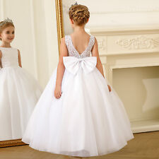 Holy Communion dresses Flower Girl Dress Bowknot Pageant Princess Formal Gown